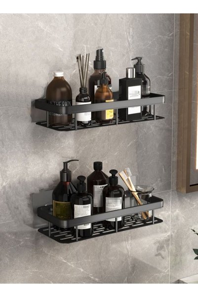 Generic 2-Piece Bathroom Shelf Shower Shampoo Soap Organizer Wall Mounts Stor...