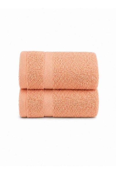 Generic 2-Piece Fast Absorbent Hand Towel Set Peach 40 x 70cm