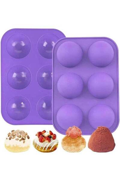 Generic 2 Pcs Silicone Mousse Mold with 6 Cavities, BPA-Free Non-Stick Baking...