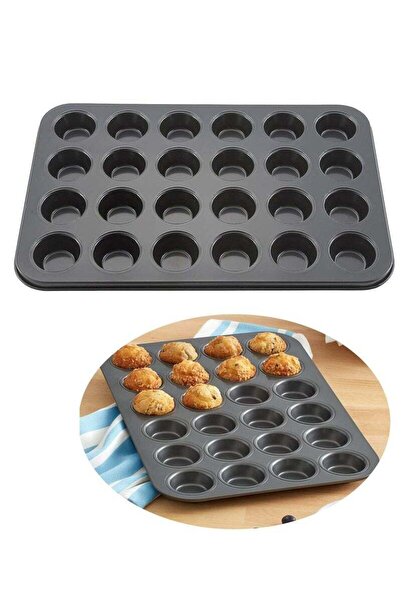 Generic Cake Bakeware Mould, Carbon Steel Muffin Pan, 24 Cavity Bakeware Non-...
