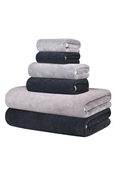 Generic 6 Pcs Coral Fleece Towel Set, Ultra Soft Thickened, Skin-Friendly, Qu...