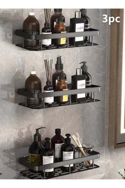 Generic 3-Pieces Bathroom Shelf Shower Shampoo Soap Organizer Wall Mounts Sto...
