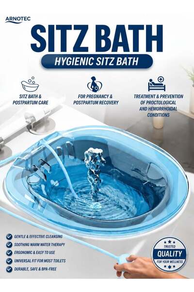Generic Sitz Bath for Toilet Seat with Flusher – Postpartum, Hemorrhoid, and ...