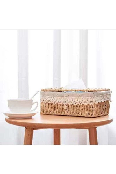 Generic Elegant Rattan Weave Tissue Box – Classic Retro Design for Stylish Ho...