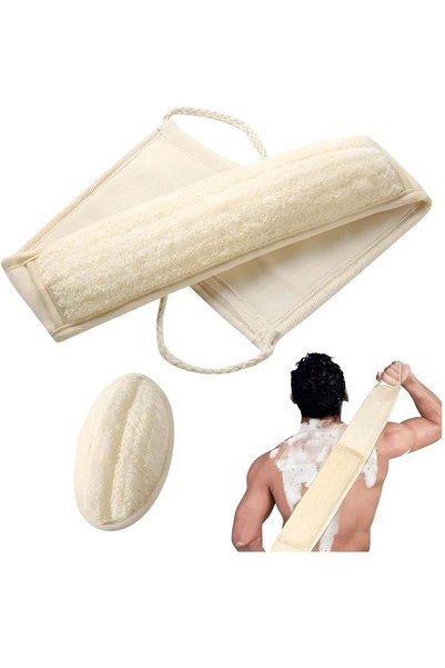 Generic Natural Loofah Exfoliating Back Scrubber Set, Loofah Sponge Pads, Bod...