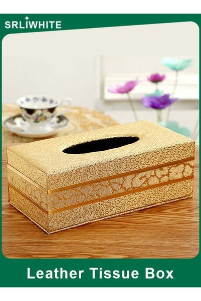 Generic Luxury Leather Tissue Box Holder, Waterproof Rectangular Napkin Stora...