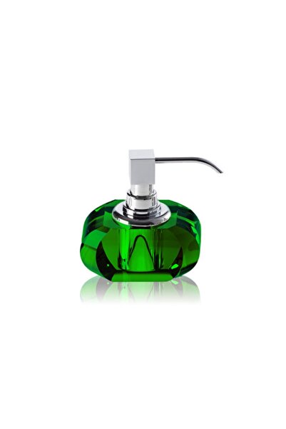 Decor Walther Kristall Liquid Soap Dispenser, Countertop - Chrome/Green