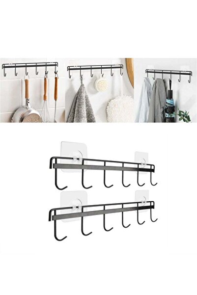 Generic No Drilling Adhesive Wall Hooks 2 Pack Waterproof Kitchen and Bathroo...