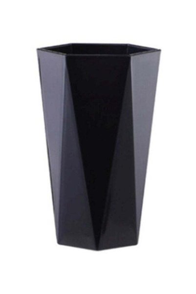 Generic Nordic Plastic Cup Toothbrush Holder-400 Millilitre Black 8.3x8.3x13.2cm