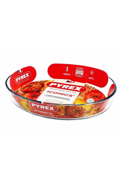Generic Pyrex 346B000 Glass Oval Roaster, 35x24 cm