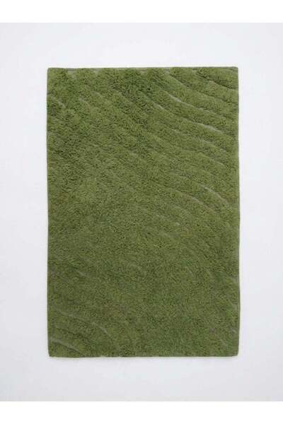 Generic 50 x 80 cm 100% Pure Cotton Sand Tufted Cotton Bathmat in Sage Green,...