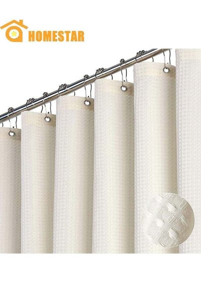 Generic Premium Shower Curtain, Thick Fabric Waffle Weave Design, Waterproof ...