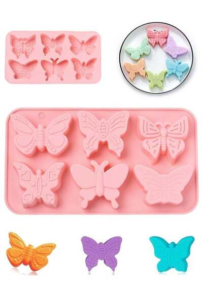 Generic 6 Cavity Non-Stick Butterfly Shaped Silicone Baking Mould, Food Grade...