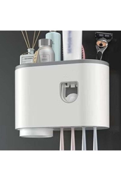 Generic Wall Mounted Toothbrush Holder And Toothpaste Dispenser With 1 Cup