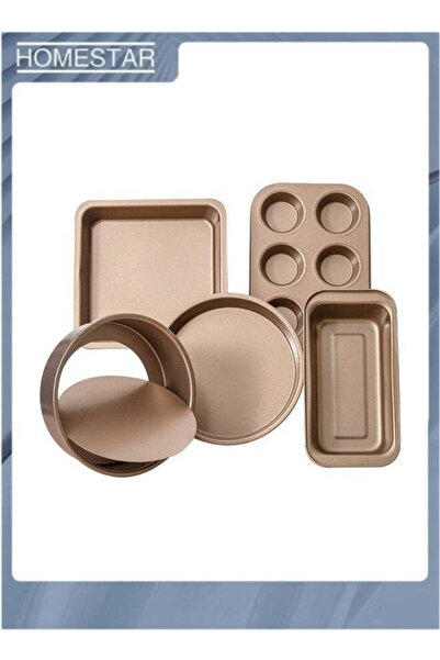 Generic 5-Piece Nonstick Bakeware Set, Gold Carbon Steel Baking Pans with Spr...