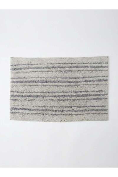 Generic 50 x 80 cm Pure Cotton Silver Lines Tufted Bathmat for Bathroom Floor...