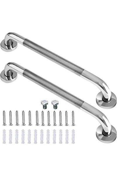 Generic 2 Pcs Stainless Steel Bathroom Grab Bar，Anti Slip Shower Grab Bars fo...