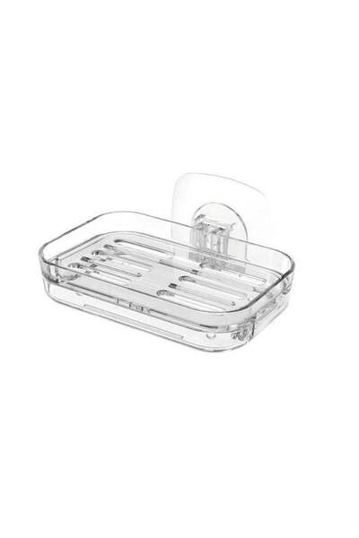 Generic Adhesive Clear Acrylic Soap Dish – Self‑Draining Holder, No Drilling,...