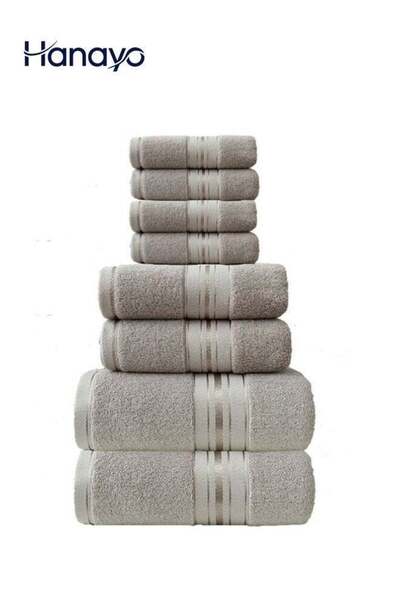 Generic 8 Pcs Towel Set Bath Towels Absorbent Quick Dry with Bath Towel Hand ...