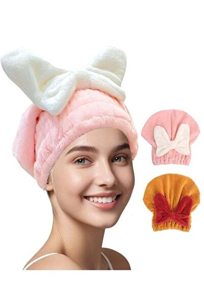 Generic 2 Pcs Bow Tie Hair Towel,Microfiber Hair Towel Wrap for Women,Ploppin...