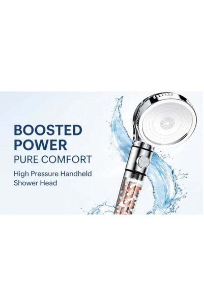 Generic 3 Modes High Pressure Filter Handheld Shower Head with One-Click Stop...