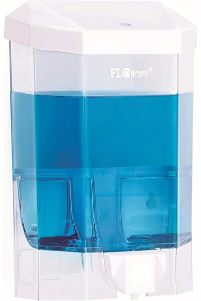 Generic Flora & Flosoft Eco Liquid Soap Dispenser - White/Transparent, 1000 ml