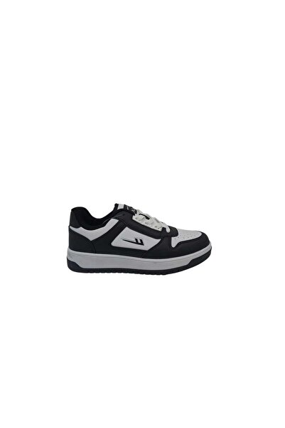 Zerhan 8555 Unisex Black and White Lace-Up Stylish Sports Shoes