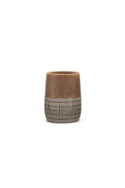 Generic Beram 4PCS Brown & Grey dotted check Ceramic Bathroom Accessory Set T...
