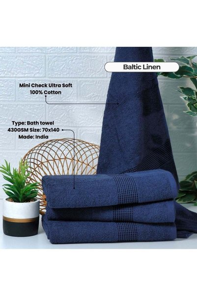 Generic Mini Checks Bath Towels 100% Cotton Ultra Soft, Super Absorbent, Anti...
