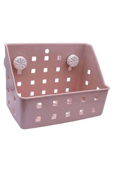 Generic Duravel Wall Mounted Storage Basket, Pink, Perforated Design with Suc...