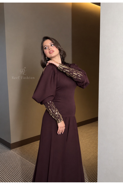 Reef fashion فستان بني انيق