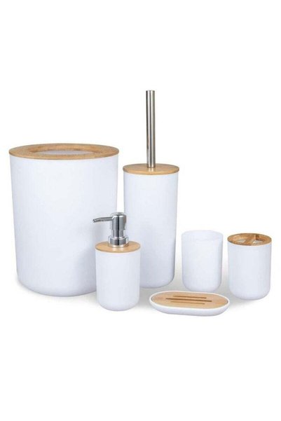 Generic Bathroom Accessories Set, 6 Piece Plastic Bath Ensemble Bathroom Sets...
