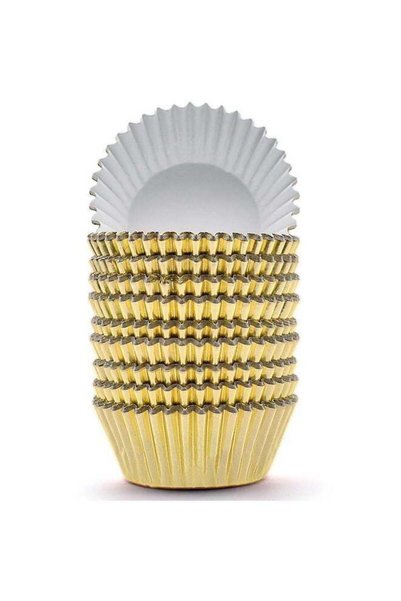 Generic 200 Pcs Gold Foil Cupcake Liners Standard Baking Cups Muffin Paper Cases