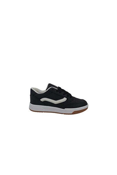 Zerhan 1013 Unisex Black and White Lace-Up Stylish Sports Shoes