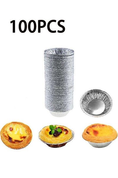 Generic 100 Pcs Aluminum Foil Mini Pans, Great for Baking Tarts, Quiche, Pudd...