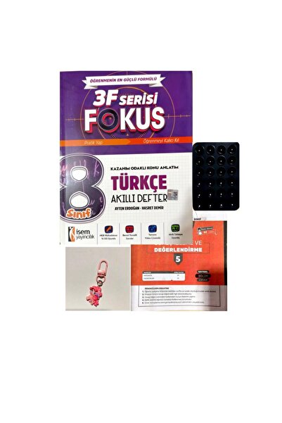 Günay Yayınları 8.SINIF 3F FOCUS İSEM TÜRKÇE AKILLI DEFTER+DENEME+ÇANTA SÜSÜ