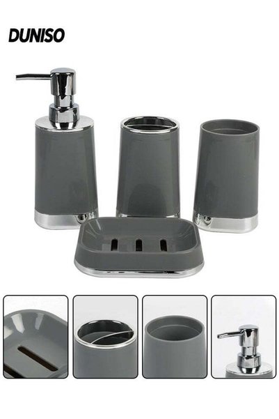 Generic 4 Pcs Bathroom Accessories Sets, Complete Bathroom Ensemble Sets Incl...