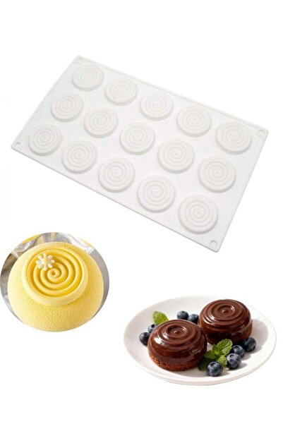 Generic Silicone Round Spiral Cake Mold - 15 Cavity DIY Jelly Candy Mould Spi...