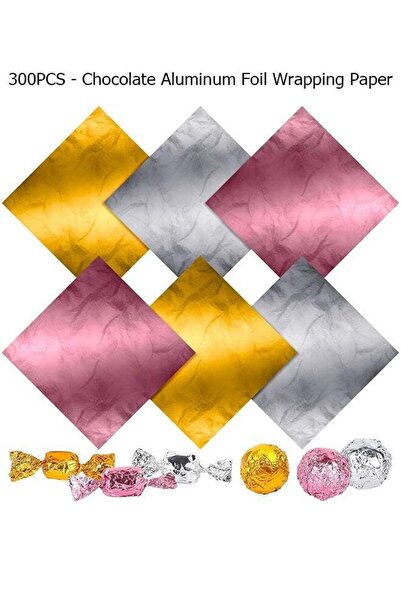 Generic Foil Candy Wrappers - 300 Pieces 3.9*3.9 inches Golden Aluminium Foil...