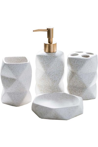 Generic Bathroom Accessories Set, 4 Pcs Modern Elegant Countertop Vanity Bath...