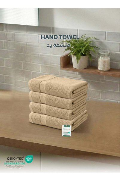 Generic Cotton Home Premium Cotton Towel 40x70cm 4-Piece Hand Towel 600 GSM Q...