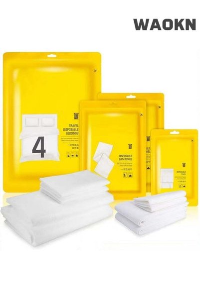 Generic 8 PCS Disposable Bed Sheets Travel For Hotel,Disposable Bedding Soft ...