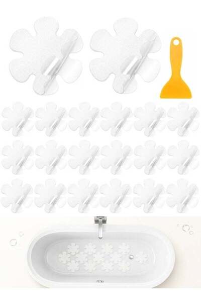 Generic 20PCS Flower Shape Transparent Anti Slip Bathtub Shower Stickers With...