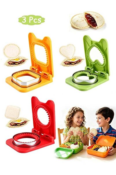 Generic 3 Shapes Sandwich Cutter Sealer Set - Uncrustable Sandwich Cutter - K...