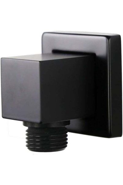 Generic Solid Brass Shower Outlet Elbow, Solid Black Square Handheld Shower H...