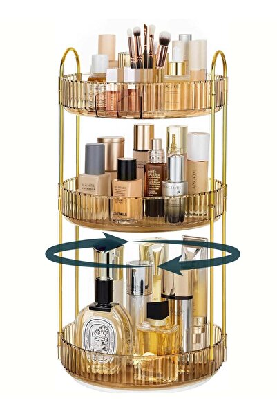 Generic Rotating Makeup Organizer with Makeup Brush Holder, Save 80% of Vanit...