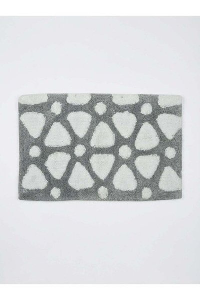 Generic 50 x 80cm Micro Polyester Tiles Tufted Bathmat in Silver, Soft Absorb...