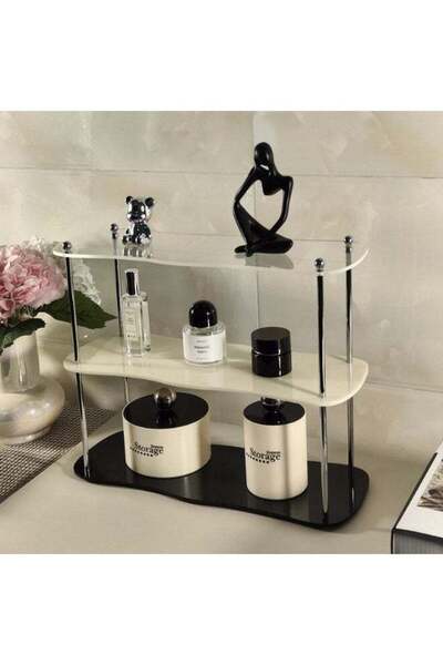 Generic 3-Tier Metal Cosmetic Organizer with Cup Holder - Acrylic Display She...