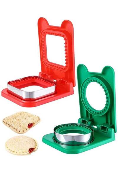 Generic 2 PCS Uncrustable Sandwich Maker, Circle and Square Shaped Crustless ...