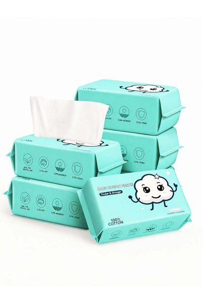 Generic 600 Count (6 Packs) Disposable Face Towels, 100% Cotton Facial Tissue...